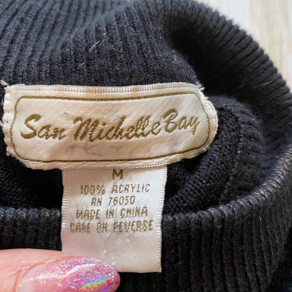 San Michelle Bay Black Mock Turtleneck - Picture 11 of 16